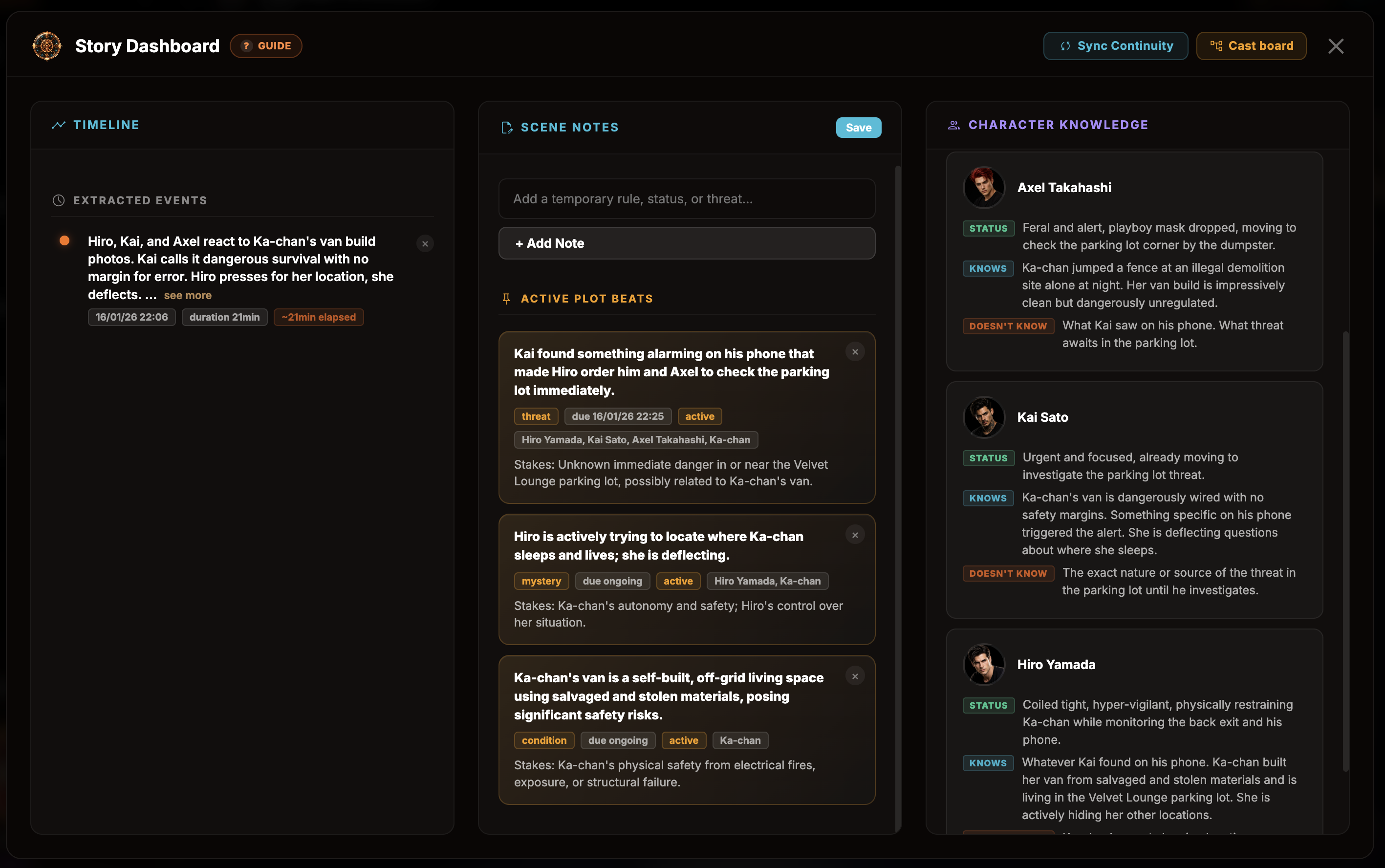 Story Dashboard